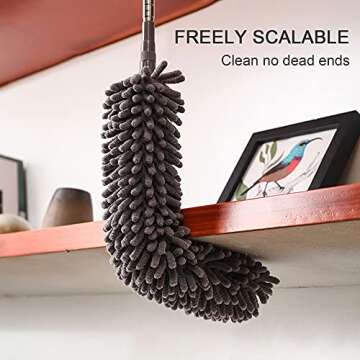 VMVN Microfiber Extendable Duster for Easy Cleaning
