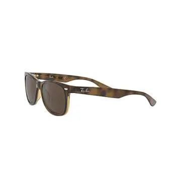 Ray-Ban Kids' RJ9052S New Wayfarer Square Sunglasses, Havana/Dark Brown, 48 mm