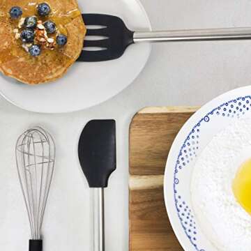 Home Hero Silicone Kitchen Utensils Set, Silicone Cooking Utensils Set, Dishwasher Safe Stainless St...