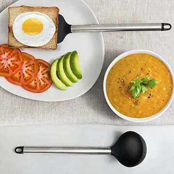 Home Hero Silicone Kitchen Utensils Set, Silicone Cooking Utensils Set, Dishwasher Safe Stainless Steel, Silicone Utensils For Cooking, Spatula Set Silicone Heat Resistant (11 Pcs - Black)