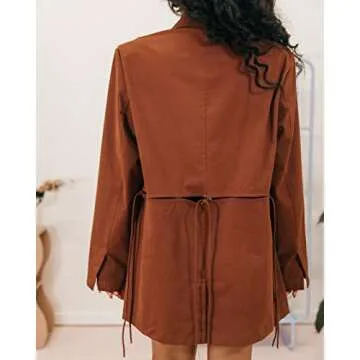 The Drop Women's Cappuccino Tie Waist Convertible Jacket by @takkunda, S