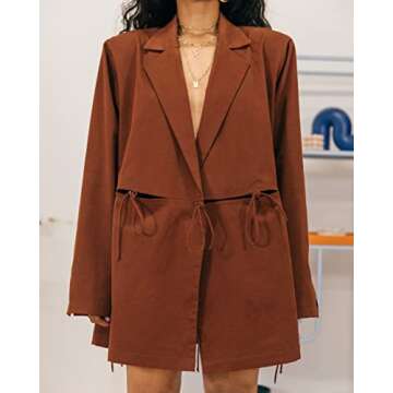 The Drop Women's Cappuccino Tie Waist Convertible Jacket by @takkunda, S