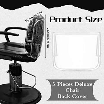 LEIFIDE 3 Pieces Chair Back Cover - Durable Protection for Salons and Offices