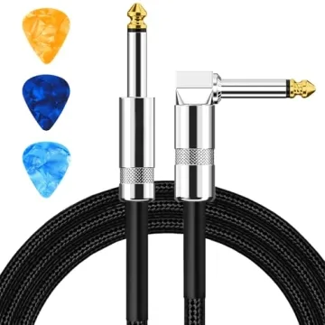 Aqdocvf 10ft Guitar Cable - Pro Audio Instrument Cord for Electric & Bass Guitars