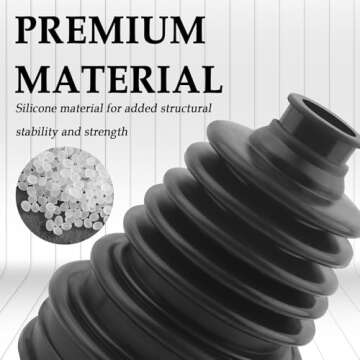 2PCS CV Boot with 4 Stainless Steel Clamps & 6 Cable Ties,Waterproof & Dustproof CV Axle Boot Repair Kit for Protect Axle,Universal CV Joint Boot Fits Shaft Size 19mm-24mm