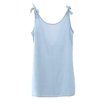 Stylish Amazhiyu Women's Linen Beach Coverup Dress - Blue