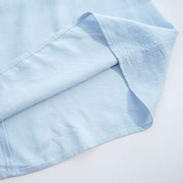 Stylish Amazhiyu Women's Linen Beach Coverup Dress - Blue