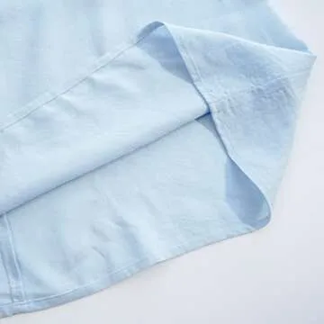 Stylish Amazhiyu Women's Linen Beach Coverup Dress - Blue