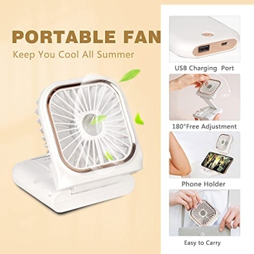 FADACHY Mini Handheld Fan - Rechargeable, Portable Power