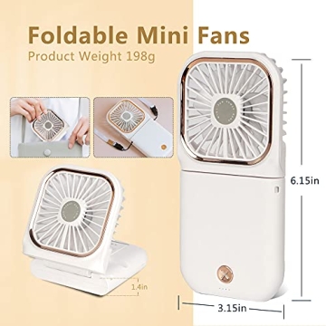 FADACHY Mini Handheld Fan - Rechargeable, Portable Power
