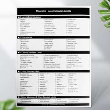 Minimalist 144PCS Laundry Labels Set for Organization