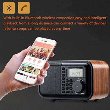 Retro Bluetooth Speaker with FM Radio and Alarm Clock