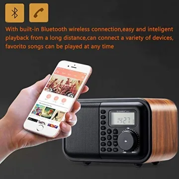 Retro Bluetooth Speaker with FM Radio and Alarm Clock