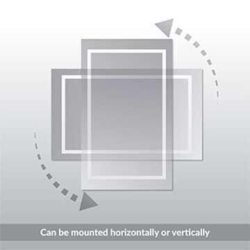 Homewerks 100150 24” x 30" LED Bathroom Mirror, Anti Fog Wall Mounted Horizontal or Vertical Vanity, 5000 Kelvin, Bright White Daylight Color Temperature Light, 24"x30"