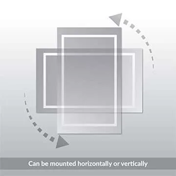 Homewerks 100150 24” x 30" LED Bathroom Mirror, Anti Fog Wall Mounted Horizontal or Vertical Vanity, 5000 Kelvin, Bright White Daylight Color Temperature Light, 24"x30"