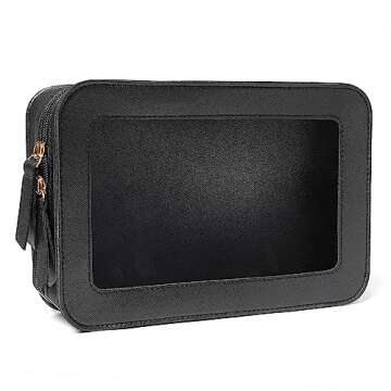 FFpaw Clear Makeup Bag Small, Small Cosmetic Bags for Women Waterproof Clear Makeup Case TSA Approve...