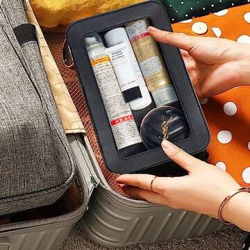 FFpaw Clear Makeup Bag Small, Small Cosmetic Bags for Women Waterproof Clear Makeup Case TSA Approved Toiletry Bags for Traveling Clear Mini Make Up Pouch with Zipper Car Organizer Travel Essentials