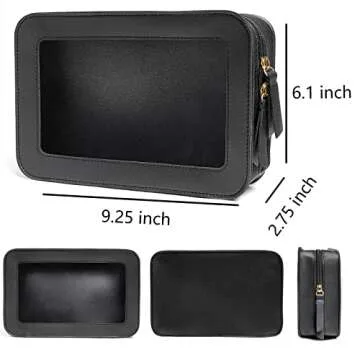 FFpaw Clear Makeup Bag Small, Small Cosmetic Bags for Women Waterproof Clear Makeup Case TSA Approved Toiletry Bags for Traveling Clear Mini Make Up Pouch with Zipper Car Organizer Travel Essentials