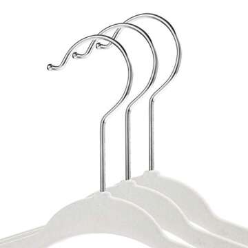 Casafield 50 Velvet Baby Hangers - 11" Size for Infant & Toddler Clothes - Ivory
