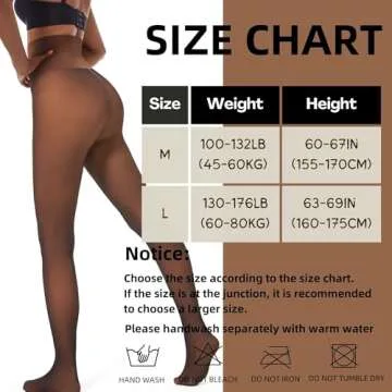 Soxbang Women Dark Skin Tone Fleece Lined Tights,Fake Translucent Pantyhose Thermal Tights High Waist Leggings for Winter-Large
