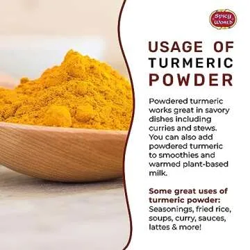 Spicy World Turmeric Powder 5 Pound Bulk Bag - Indian Turmeric Root Ground (Haldi) - Minimum Curcumin 2.5%
