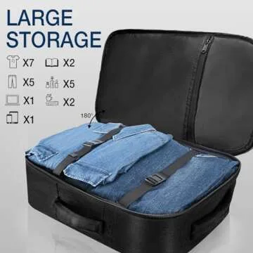 Dinictis 40L Travel Backpack Carry on Flight Approved, Backpack Suitcase for Travel, Personal Item Travel Bag fits 17 inch Laptop- Black