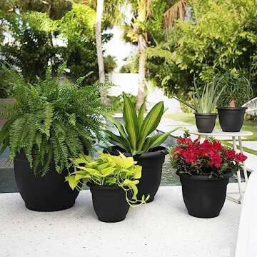 Fiskars Bloem 8 Inch Ariana Planter with Self-Watering Grid