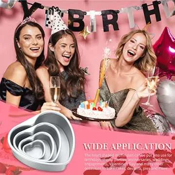 Sieral 7 Pcs Valentine‘s Day Aluminum Heart Shaped Cake Pans Set 3/4/ 5/6/ 8/10 Inch DIY Nonstick Baking Pan with Removable Bottom Cake Dessert Baking Mould Valentine‘s Day Supplies