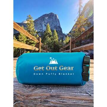 Get Out Gear Down Camping Blanket - Outdoor Lightweight Packable 650 Fill Power Down Blanket Compact...