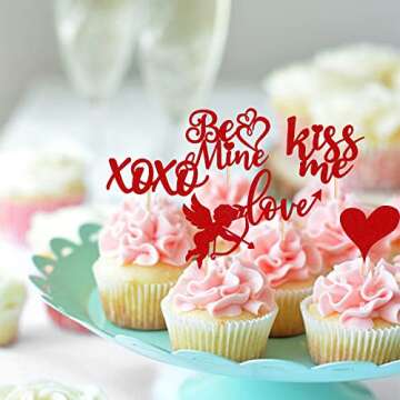 36 Pack Valentine's Day Cupcake Toppers for Celebrations
