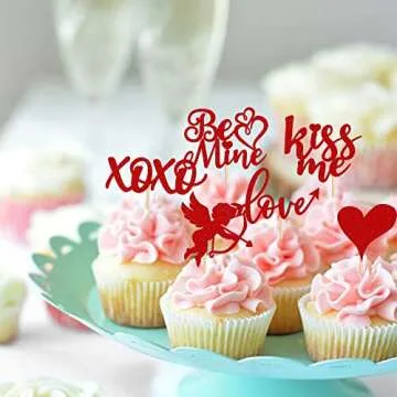 36 Pack Valentine's Day Cupcake Toppers for Celebrations
