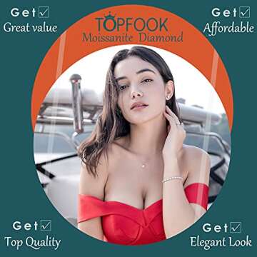 Moissanite Stud Earrings - 18K Gold Plated Luxury Jewelry