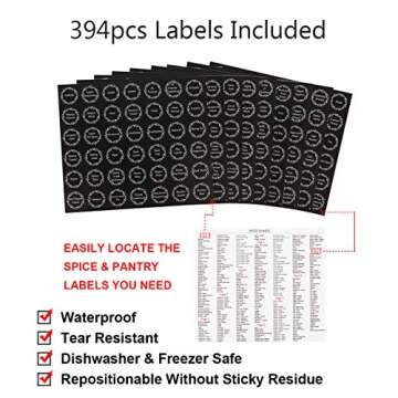 Art Secret 16-Pack Magnetic Hexagon Spice Jars with Magnet Lids, Stainless Steel Wall-Plate, Inner Sifter Pour Insert, and 394 Labels - 3 oz Glass Jars for Kitchen, Pantry, RV (Patented Design)