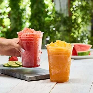 Comfy Package [16 oz. - 100 Pack Crystal PET Clear Plastic Cups for Party - Ideal for Cold Beverages, Smoothies, and Parties