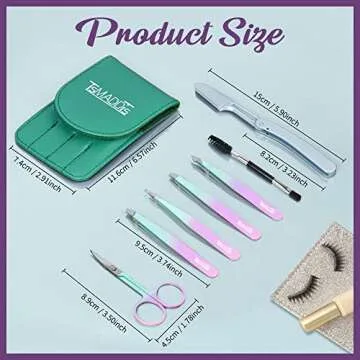 TsMADDTs Tweezers Set for Eyebrows, 7 pcs Precision Tools