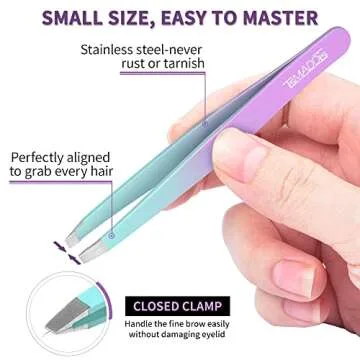 TsMADDTs Tweezers Set for Eyebrows, 7 pcs Precision Tools