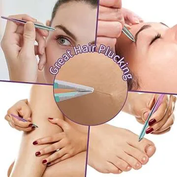 TsMADDTs Tweezers Set for Eyebrows, 7 pcs Precision Tools