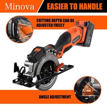 MINOVA 20V Cordless Circular Saw Compact Powerful Laser Guide