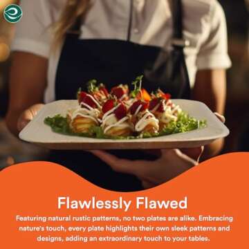 ECO SOUL Compostable 8 Inch Palm Leaf Square Plates (100 Count) Like Bamboo Plates | Biodegradable | Eco-Friendly, Microwave & Oven Safe