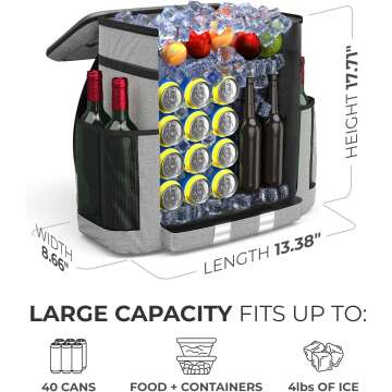 Insulated Backpack Cooler - 54 Cans & Leak Proof!