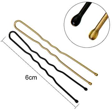 200 Pieces Bobby Pins U Hair Pins Hair Clips and 100 Pieces Rubber Hair Bands with Storage Box for Girls and Women (Style 1)