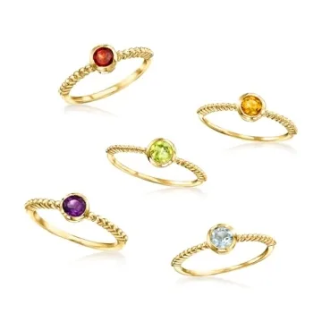 Luxurious Multi-Gemstone Ring Set in 18kt Gold Over Silver