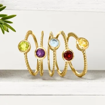 Luxurious Multi-Gemstone Ring Set in 18kt Gold Over Silver