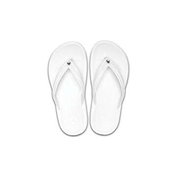 Crocs Unisex Adult Crocband Flip Flop Sandal, White, 7 Men/9 Women