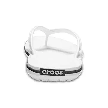 Crocs Unisex Adult Crocband Flip Flop Sandal, White, 7 Men/9 Women