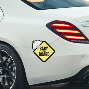 Baby On Board Sticker - 2Pack Reflective Vinyl Car Signs