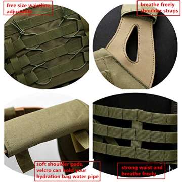 Tactical Airsoft Outdoor Molle Breathable JPG Vest Game Protective Vest Modular Chest Set Vest for fun (CP) One Size