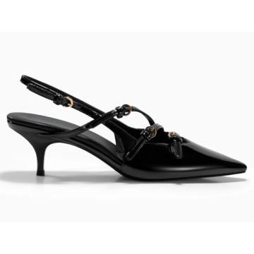 Coutgo Elegant Slingback Kitten Heels for Women with Comfort