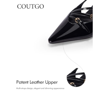 Coutgo Elegant Slingback Kitten Heels for Women with Comfort