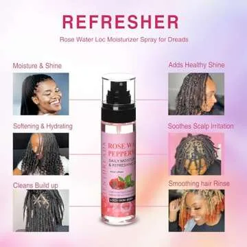 Orientdreads Moisturizing Rose Water and Peppermint Hair Scalp Refresher with Castor Oil for Locs and Dreadlocks - Natural Loc Care and Maintenance (3.4oz)